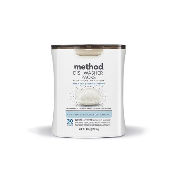 Method Free & Clear Scent Pods Dishwasher Detergent 17.2 oz , 30PK 329100